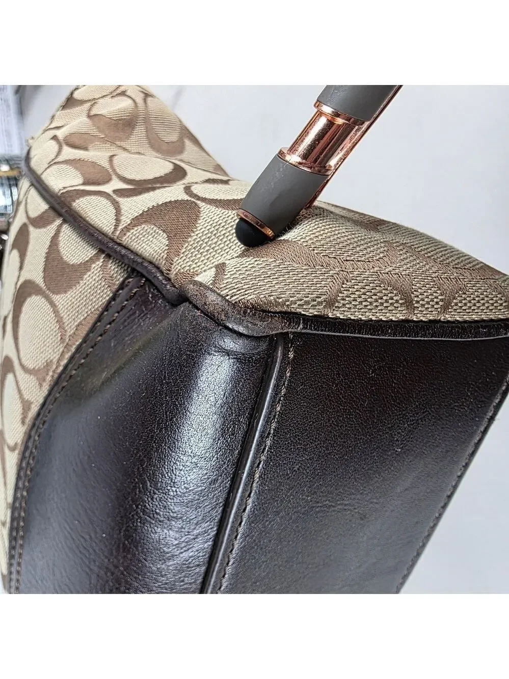Coach‎ Brown and Black Signature Tote Bag Vintage